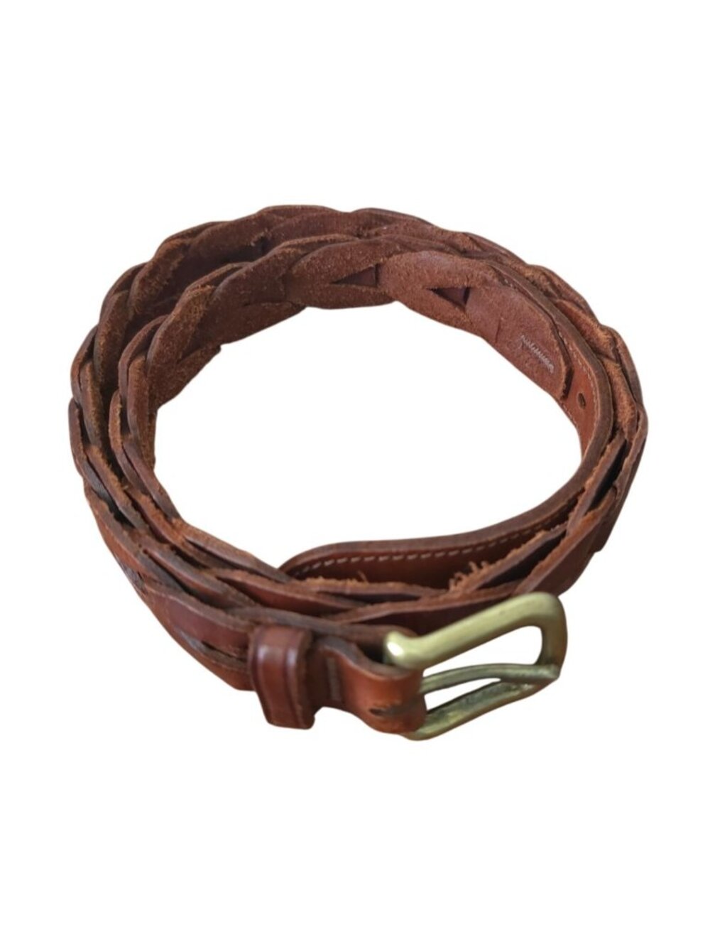 Vintage Sony Studios Wardrobe x Polo Ralph Lauren Braided Brown Leather Belt 36